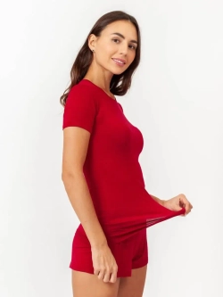 Футболка облегающая однотонная