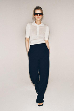 ZARA БРЮКИ WIDE LEG С ВЫСОКОЙ ПОСАДКОЙ — ZW COLLECTION, МОРСКОЙ СИНИЙ