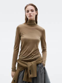 Massimo Dutti Водолазка с воротником-стойкой - Limited Edition, бежевый