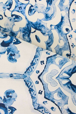 ZARA HOME МОЗАИЧНАЯ СКАТЕРТЬ С ПОЛИМЕРНЫМ ПОКРЫТИЕМ, СИНИЙ