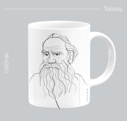 Кружка с принтом минимализм "Толстой"