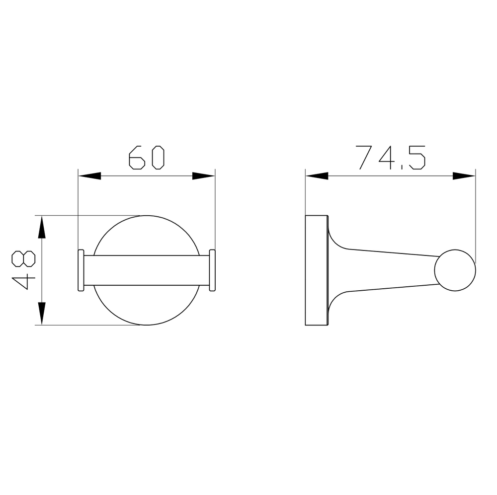 Двойной крючок для ванной WONZON & WOGHAND SIMPLE, Хром (WW-6525)