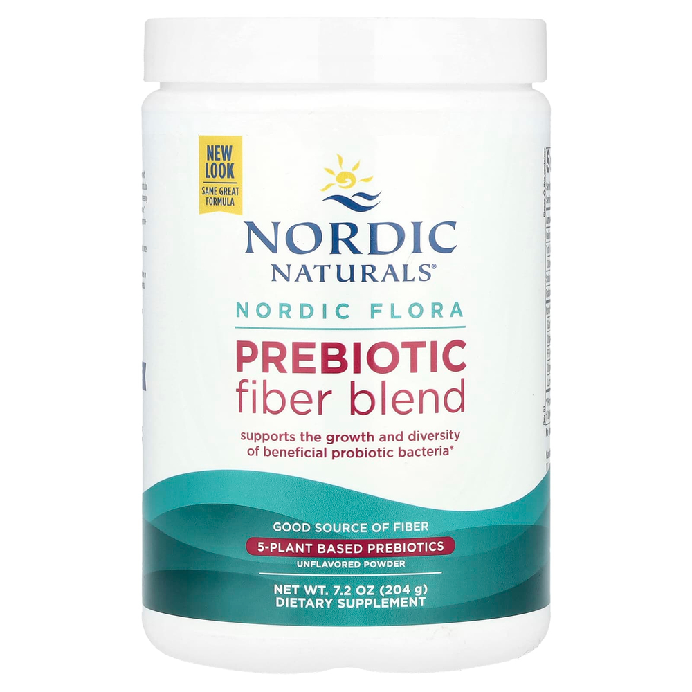 Nordic Naturals, Смесь пребиотических волокон Nordic Flora в порошке, без добавок, 204 г (7,2 унции)