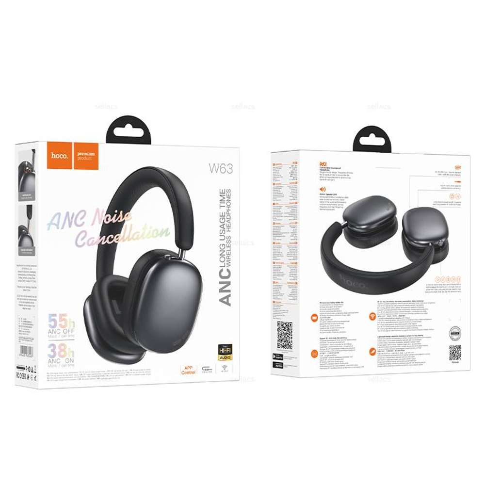 Hoco W63 Triunfo ANC BT наушники (black)