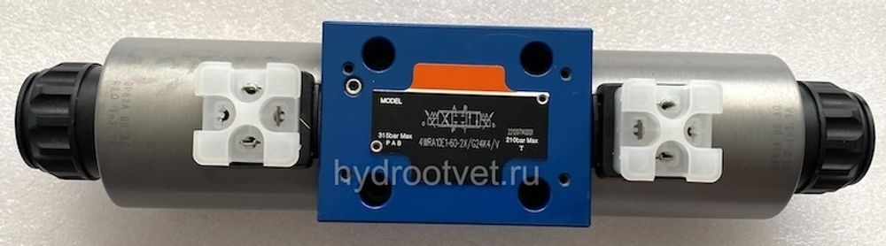 4WRA10E30-2X/G24K4/V - Пропорциональный распределитель без встроенного электронного усилителя Ду10, номинальный расход 30 л/мин, схема E