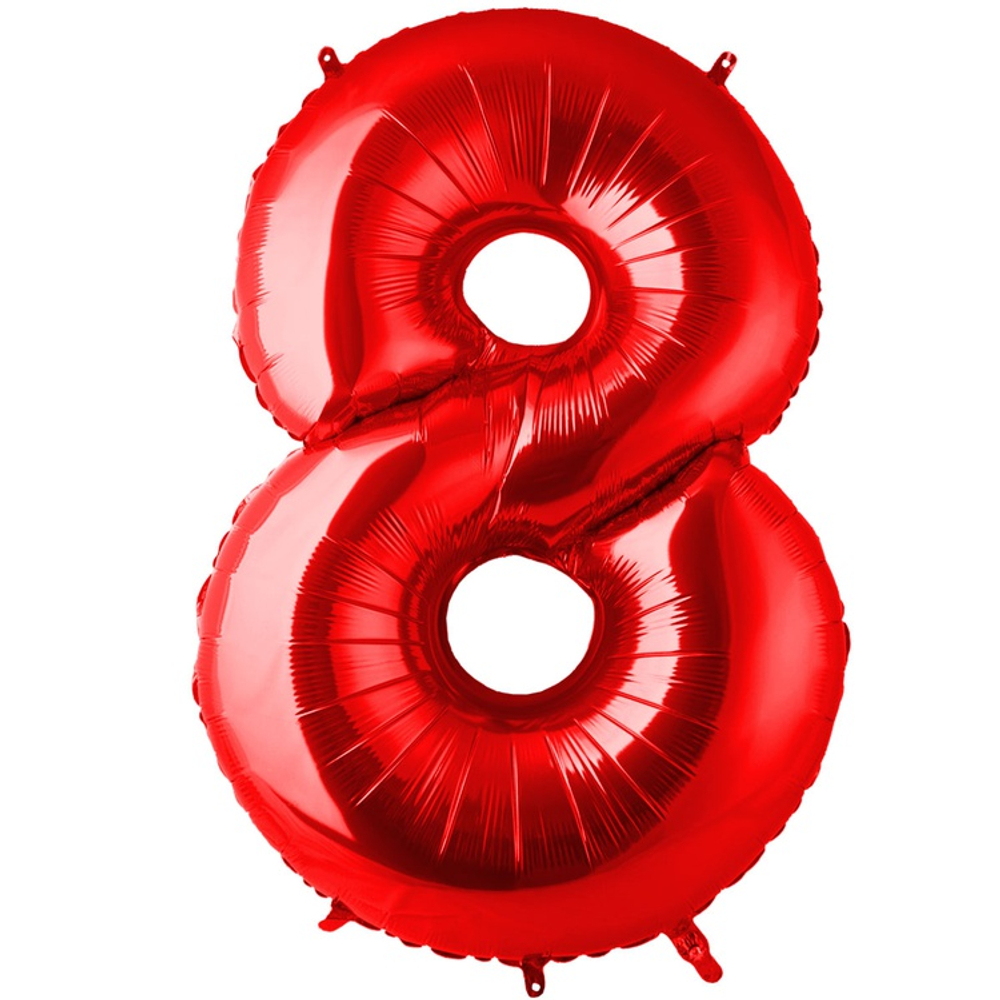 Шар фольгированный Цифра 8 101 см (Красный)
