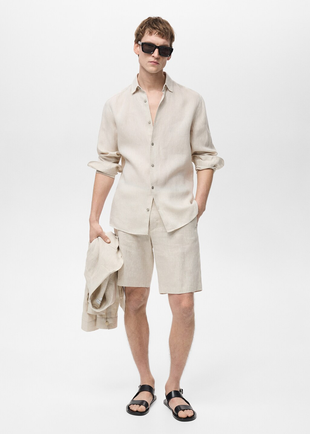 Бермуды slim fit 100% лен