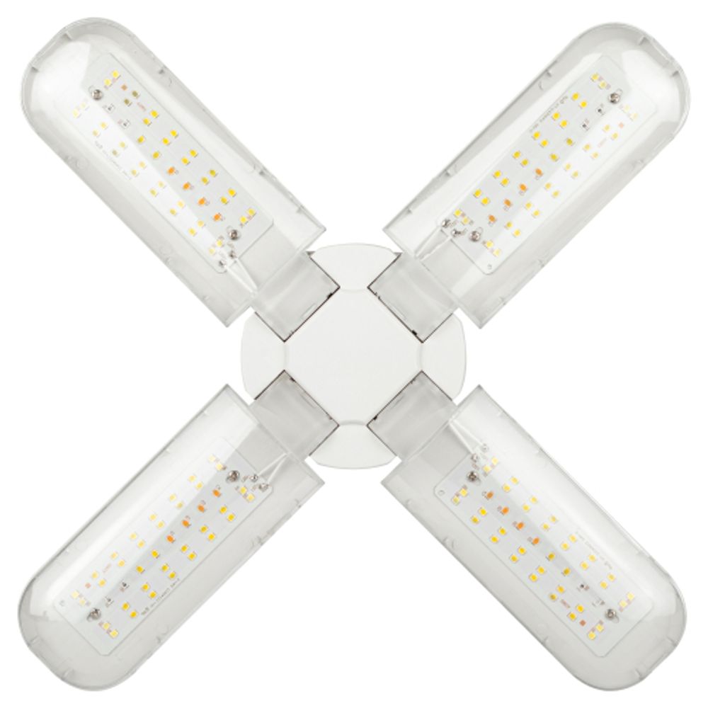 Фитолампа для растений светодиодная ЭРА FITO-36W-Rа90-E27-FOLD 4-х лепестковая полного спектра 36 Вт Е27 | Фитолампы Е27