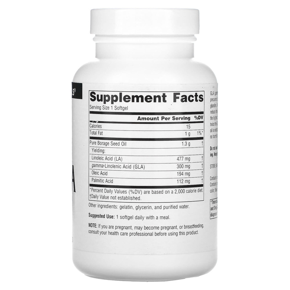Source Naturals, Мега-GLA 300, 60 мягких капсул