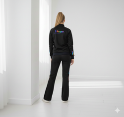 Black sports team suit with embroidery