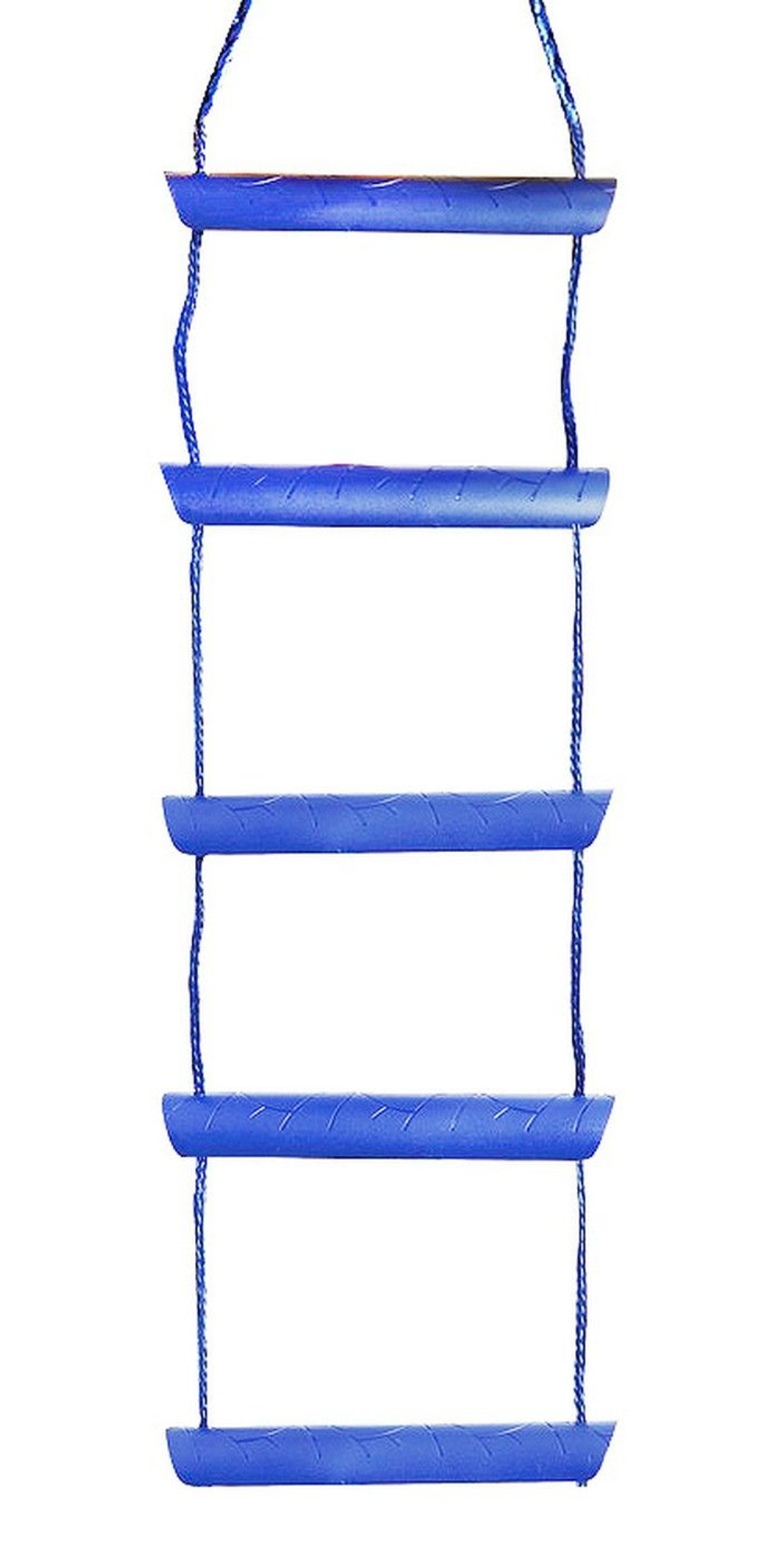 Трап веревочный, 5 ступенек Лестница веревочная 1340мм 12мм 5 ступеней из синего нейлона