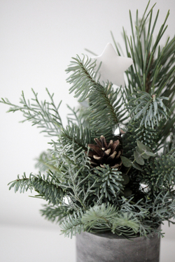 Новогодняя композиция в бетонном стаканчике № 12