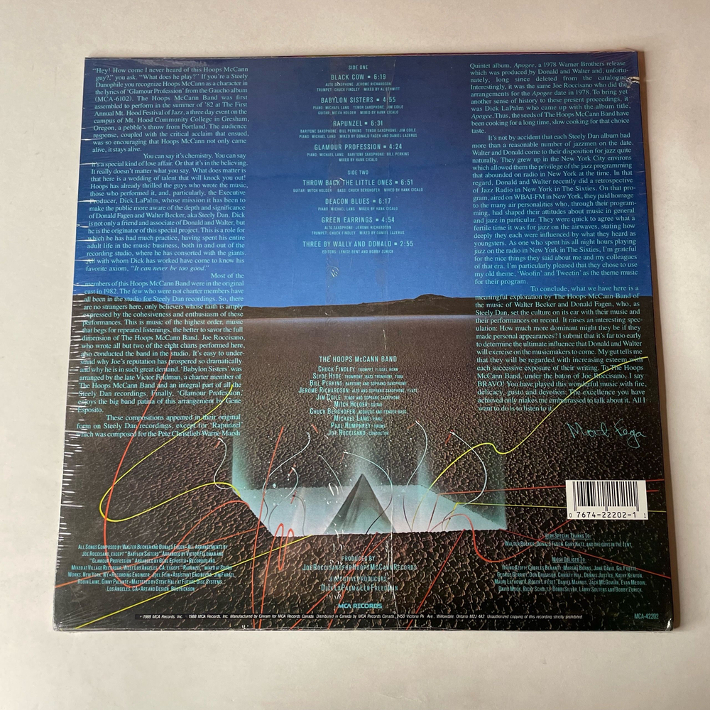 Винтажная виниловая пластинка LP The Hoops McCann Band, Plays The Music Of Steely Dan (США 1988) (Запечатана)