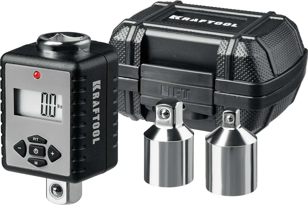 KRAFTOOL  GRAND, 1/2", 40-200 Нм, Динамометрический адаптер с переходниками (64044-200)