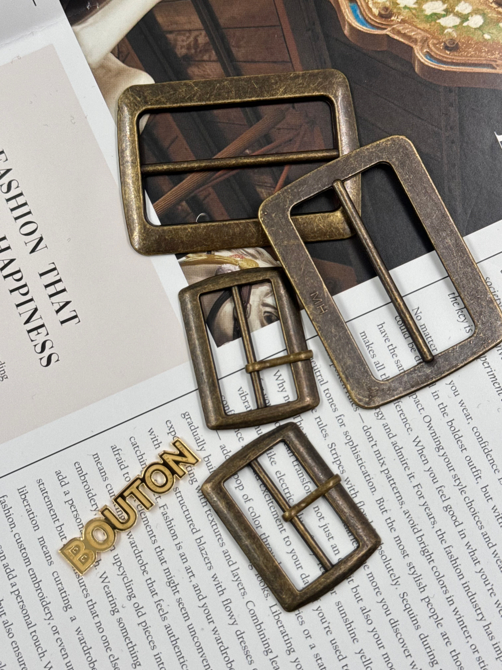 Пряжка бронзовая прямоугольная