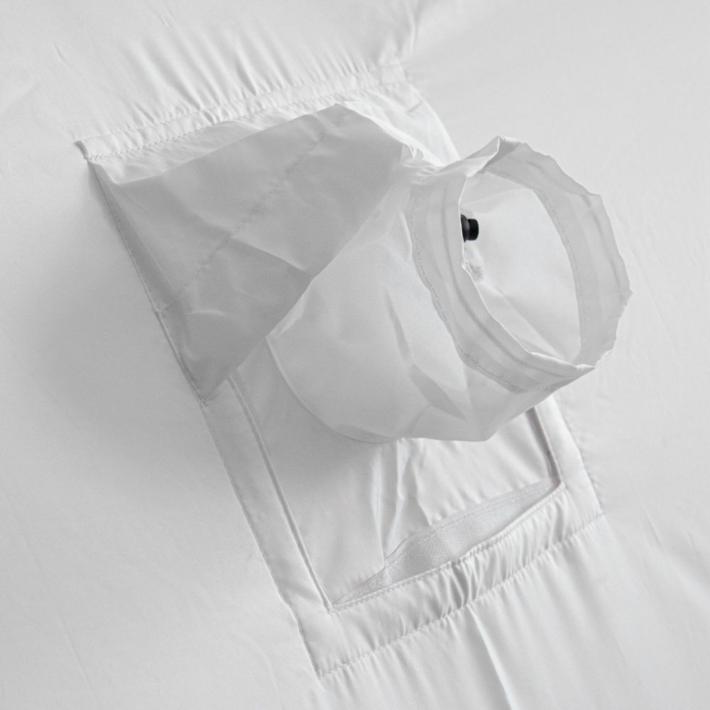 Палатка зимняя куб СЛЕДОПЫТ, 1,75х1,75, h-1,65 м, S по полу 3,1 кв.м, 3 слоя, цв. синий/белый