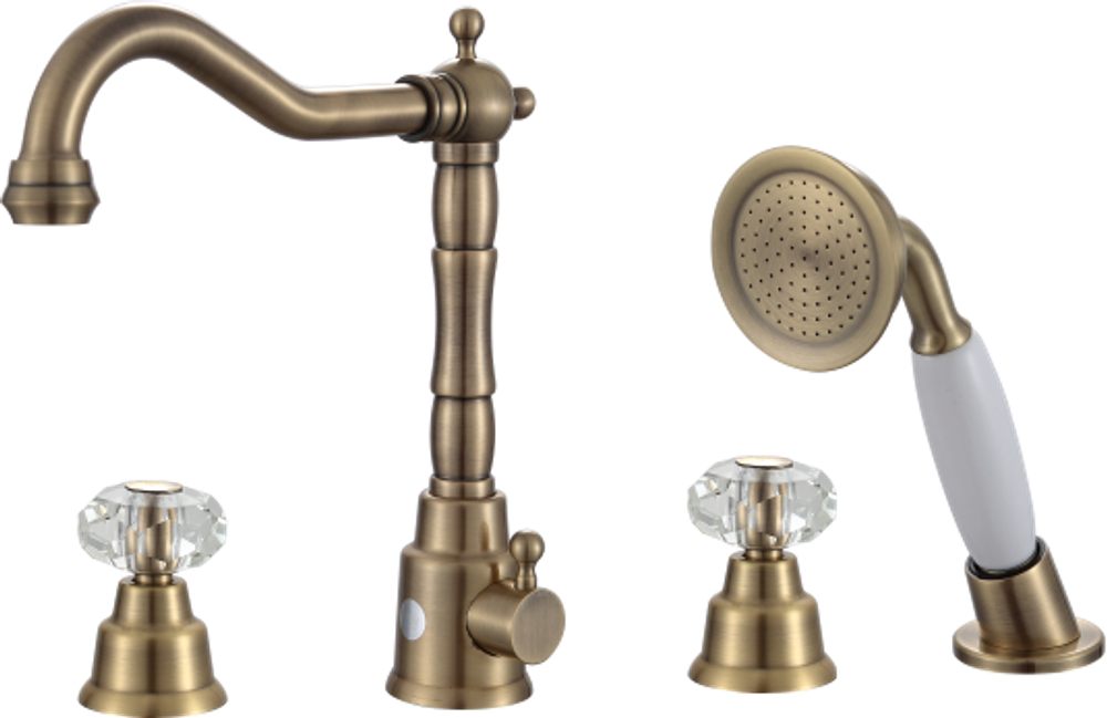 09034-D Смеситель на борт ванны (4-отв) "GANZER"  (6/1шт)