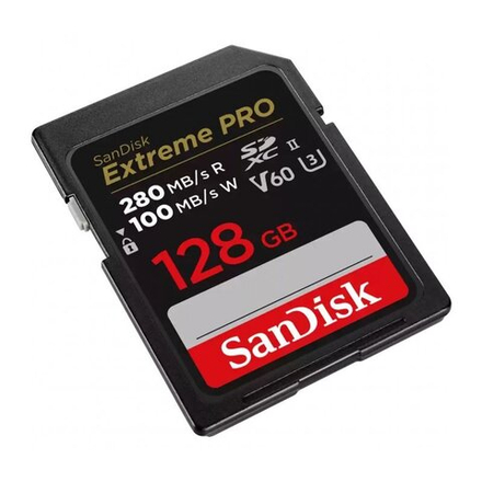 Карта памяти SanDisk Extreme Pro SDXC 128GB UHS-II U3 V60, R/W 280/100 МБ/с