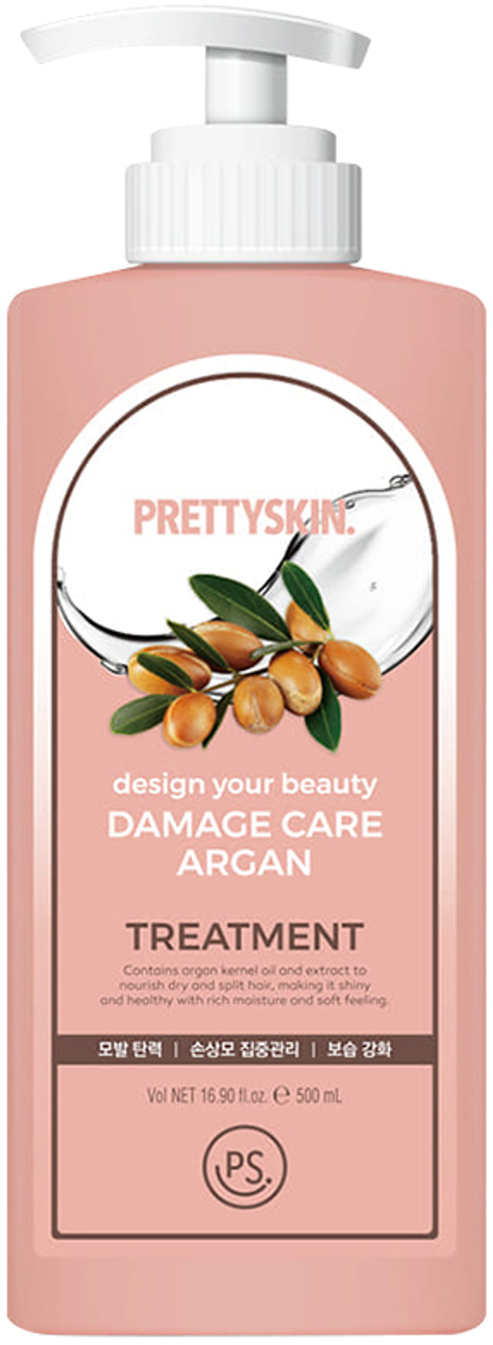 Маска для волос с аргановым маслом PRETTYSKIN Damage Care Argan Treatment 500 мл
