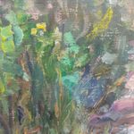 Картина авторская маслом на бумаге в паспарту 30х40 см на стену для интерьера "В ожидании Аленушки"