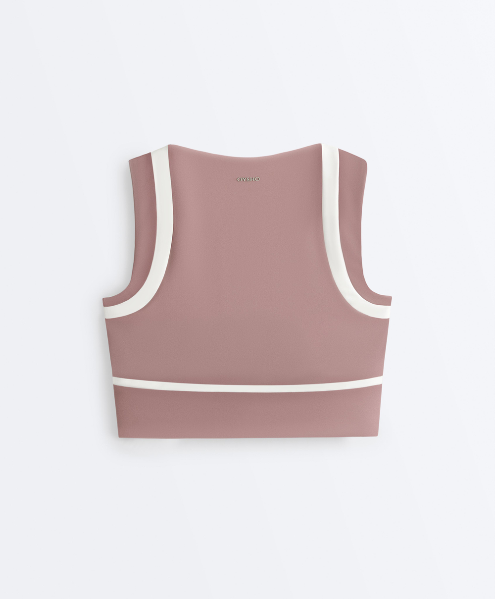 Oysho Топ Compressive, темно-сиреневый