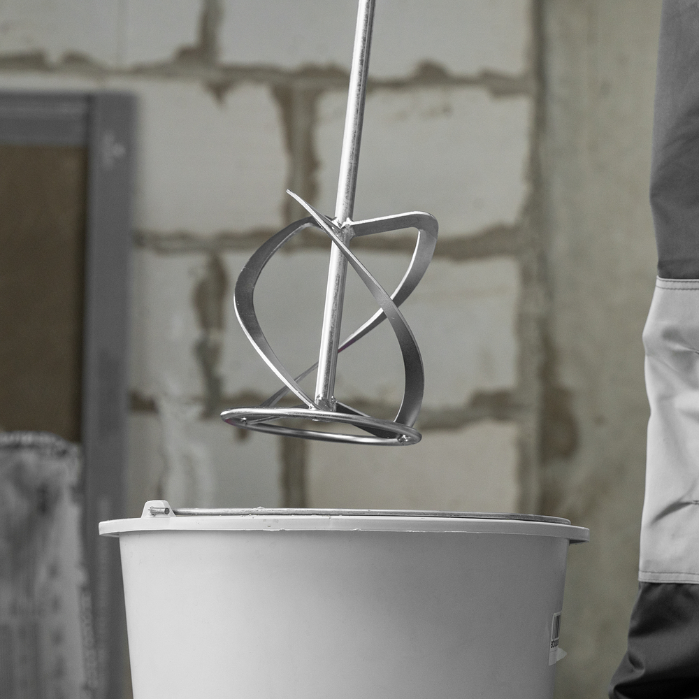 Насадка для миксера, для легких растворов, 160 х 590 мм, оцинкованная, хвостовик резьба М14 Сибртех