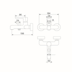 Смеситель для ванны 35к IDDIS AIGBC00i02WA "Aiger" без душ. аксессуаров, ХРОМ матовый