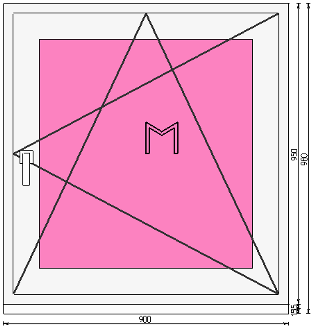 Пластиковое окно 950 х 900 ТермА Эко + Москитная сетка
