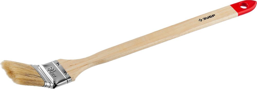 Кисть радиаторная угловая ЗУБР ″УНИВЕРСАЛ-МАСТЕР″, светлая натуральная щетина, деревянная ручка, 50мм