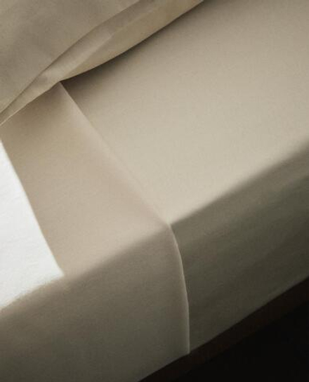 ZARA HOME (300 НИТЕЙ) ПРОСТЫНЯ НА РЕЗИНКЕ ИЗ САТИНА | ВЫСОТА 40 СМ, ЭКРЮ