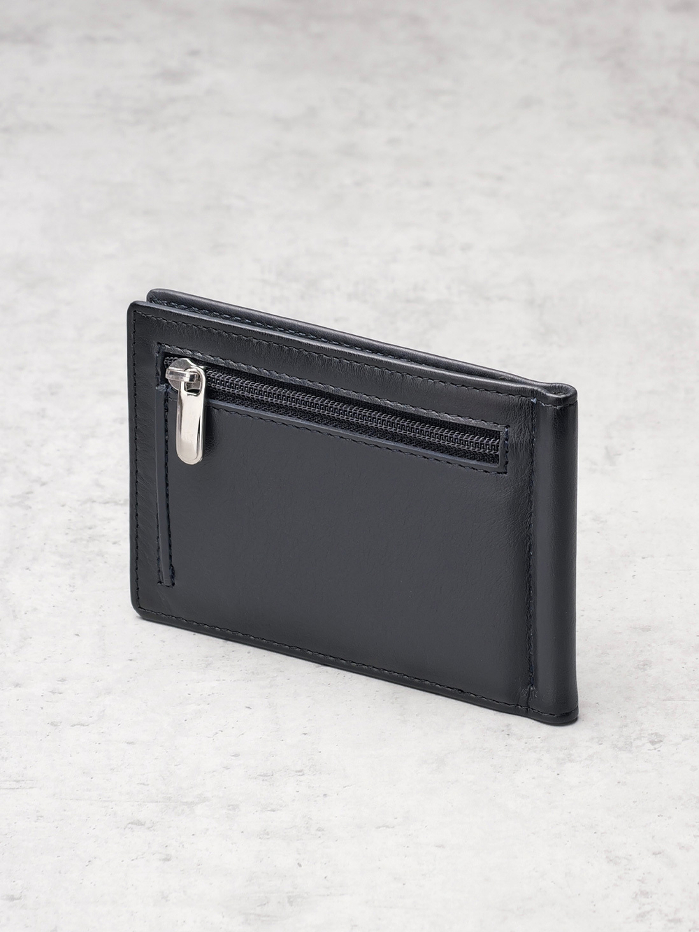 729 R - Зажим для купюр с монетником на молнии и RFID защитой