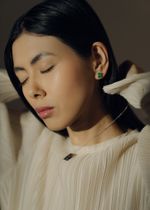 Серьги Crystal Classic с зеленым агатом