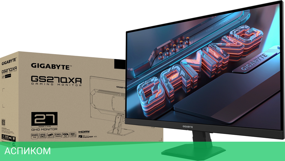 Монитор GigaByte GS27QXA черный (20VM0-GS27QXABU-1EUR)