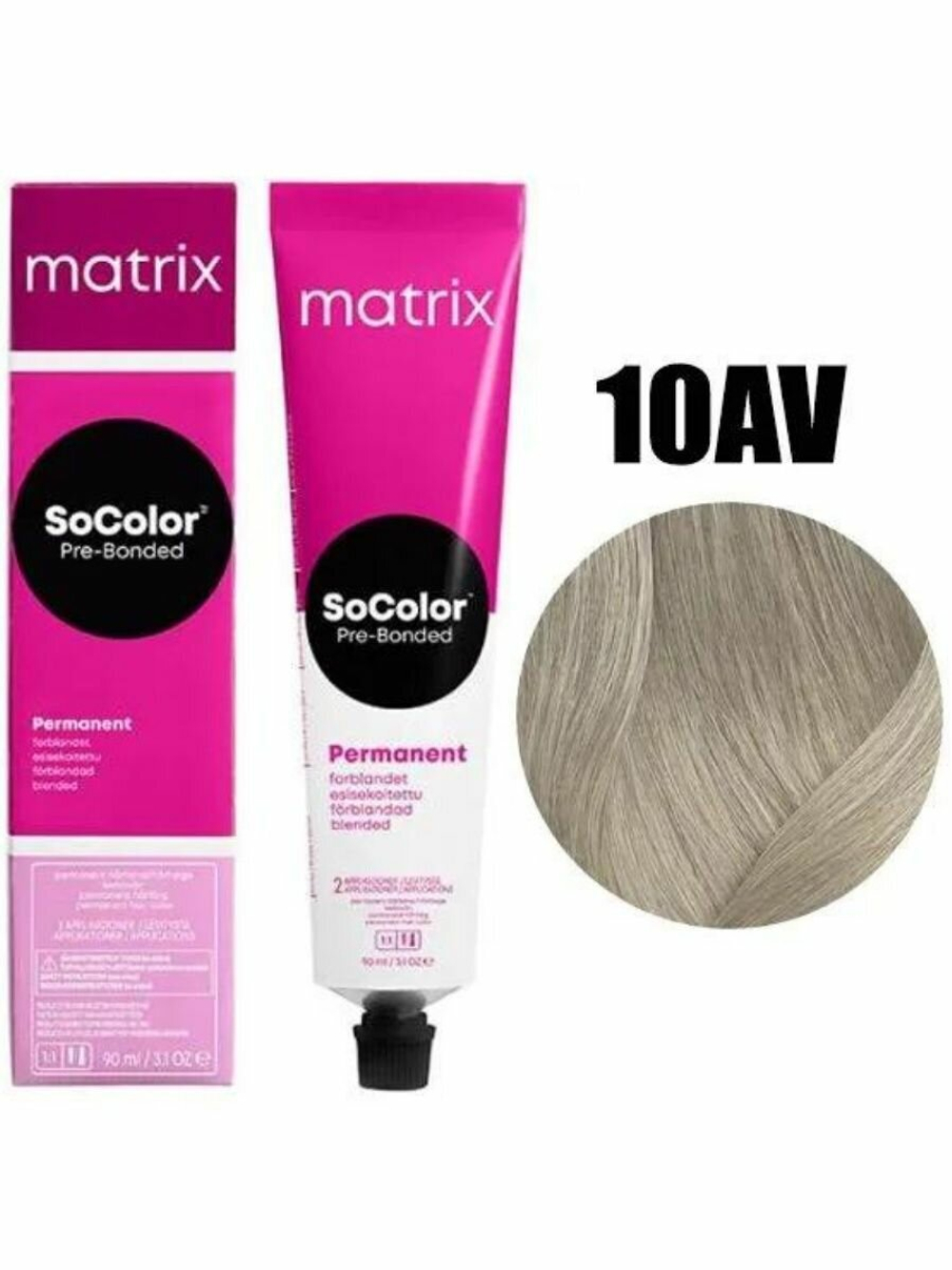 Matrix Краска для волос  SoColor Pre-Bonded 10AV Очень-очень светлый блондин пепельно-перламутровый 90 мл.