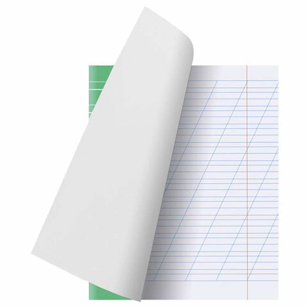 Тетрадь 12 л. BRAUBERG ЭКО "5-КА", косая линия, обложка плотная мелованная бумага, ЗЕЛЕНАЯ, 104762