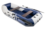 YACHTMAN-260 МНД НАДУВНОЕ ДНО (Яхтман) белый-синий (лодка ПВХ с усилением)