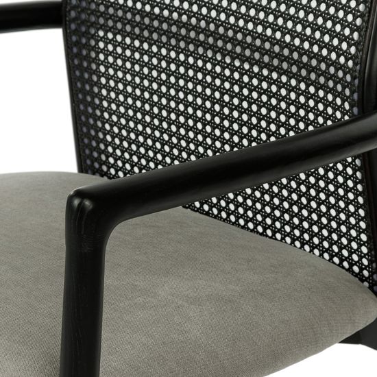 Стул Jett черное дерево и серая ткань