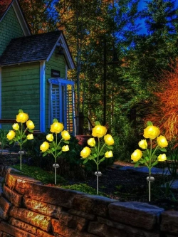 Светильник уличный на солнечной батарее "Роза" 2шт.