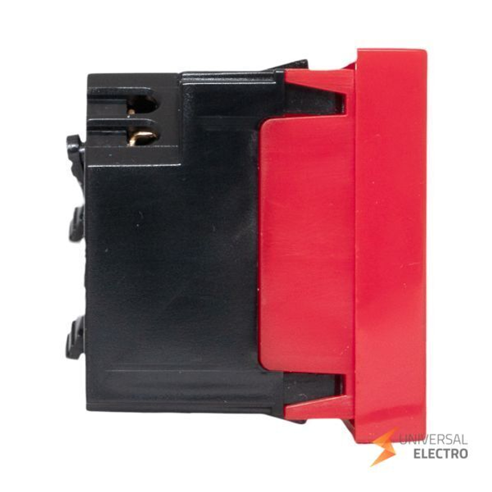 Розетка 45х45 с зазем, 45 градусов, быстрозажимные клеммы, красная EKF