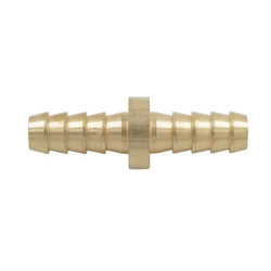 OPT-70808HH Штуцер соединительный латунный елочка-елочка 8 × 8 мм, 2 обжимных оцинкованных стальных хомута