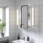 Открытый стеллаж с зеркалом - IKEA ENHET, 40х15х75 см, белый, ЭНХЕТ ИКЕА