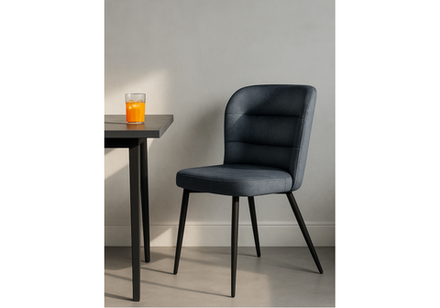 Стул на металлокаркасе Woodville Kilian dark gray, black, ножки черные