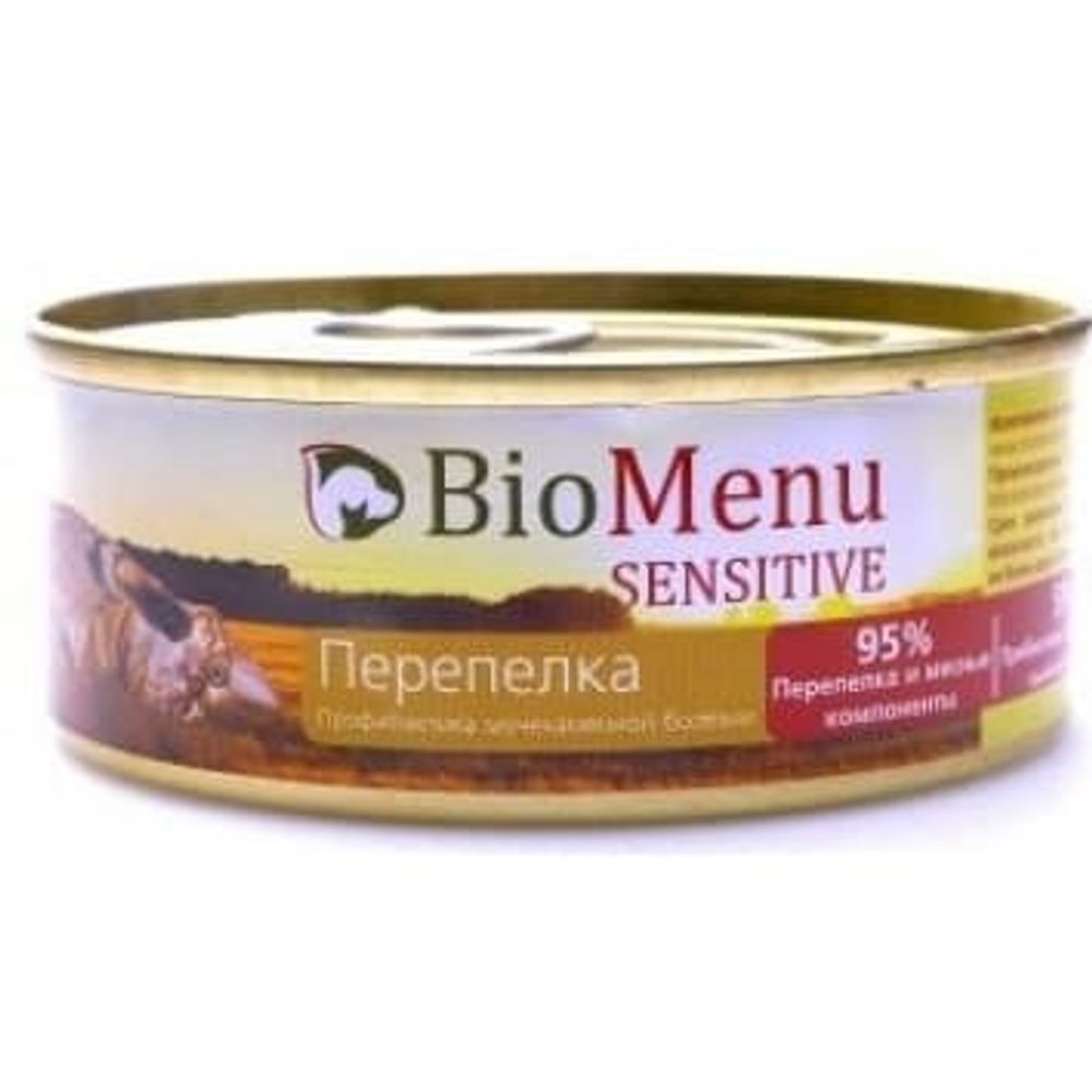 BioMenu Консервы д/кошек, перепелка, 100гр