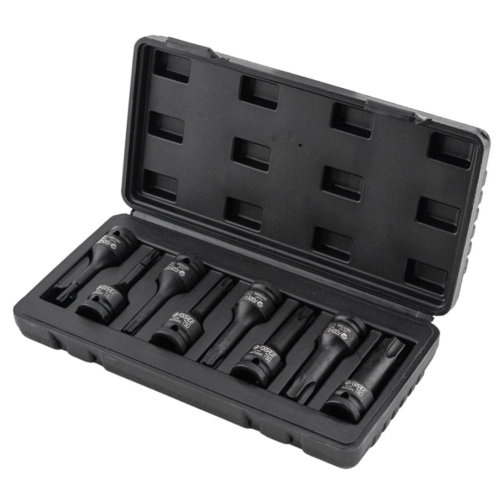 Набор головок-бит TORX ударных 8пр. 1/2''(T30, Т40, Т45, Т50, Т55, Т60, Т70, 80), в кейсе Forsage F-4088MPB