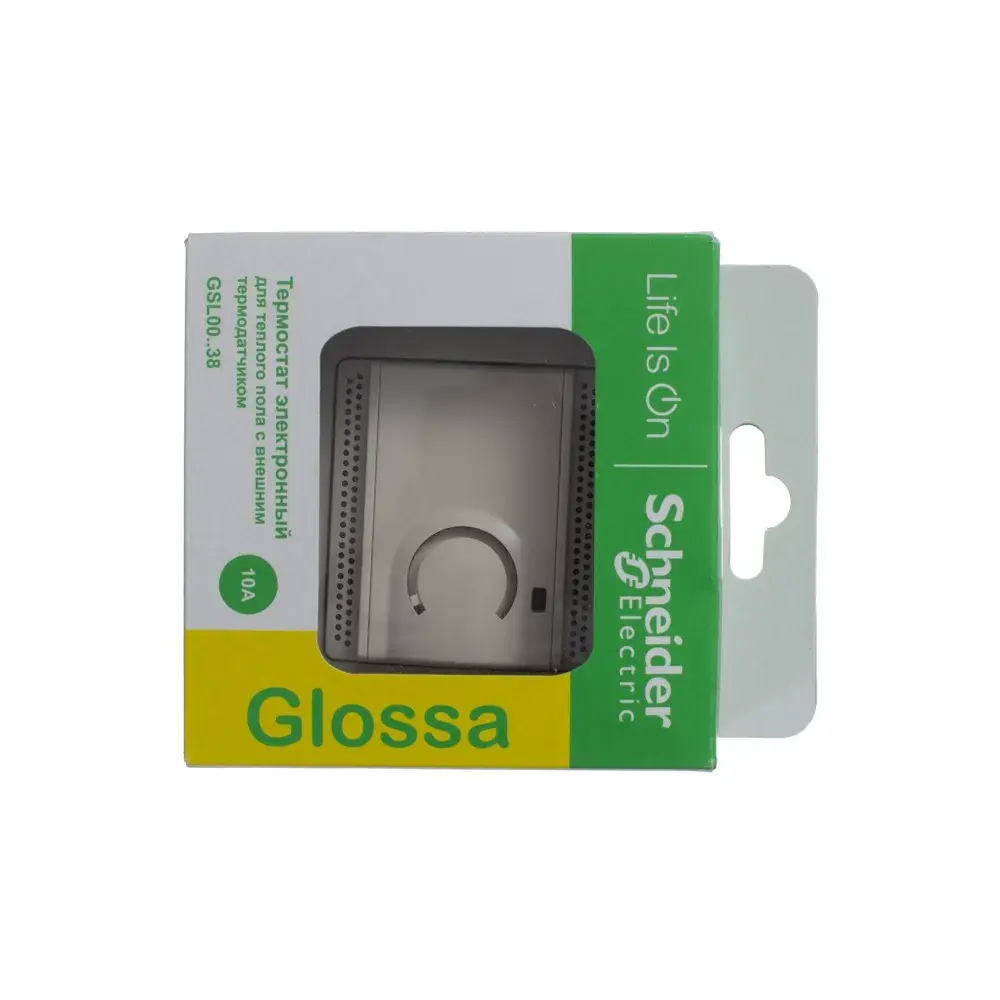 GLOSSA ТЕРМОСТАТ электронный для теплого пола с датчиком, 10A, в сборе, БЕЖЕВЫЙ