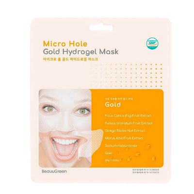 BeauuGreen Mask Hydrogel Micro Hole Gold Маска гидрогелевая для лица с золотом, 30 гр