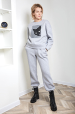 22436 Джемпер женский (серый меланж)