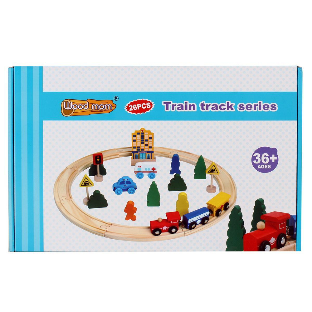 Развивающая игрушка Деревянная дорога 26 элементов, коробка C-41881