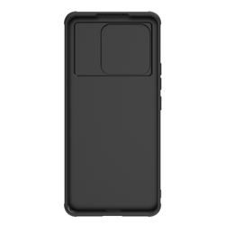 Чехол от Nillkin для смартфона Xiaomi 13 Pro, серия Synthetic Fiber S (покрытие синтетический карбон), полуавтоматическая конструкция сдвижной крышки