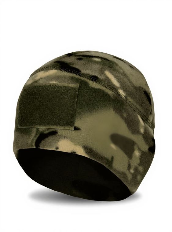 Тактическая военная флисовая шапка с липучкой Мультикам